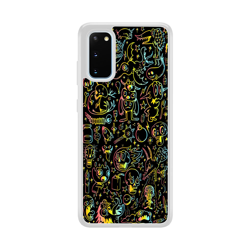 Doodle Monsters Black Samsung Galaxy S20 Case