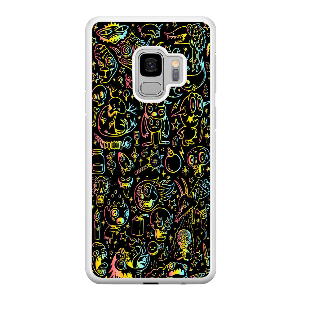 Doodle Monsters Black Samsung Galaxy S9 Case