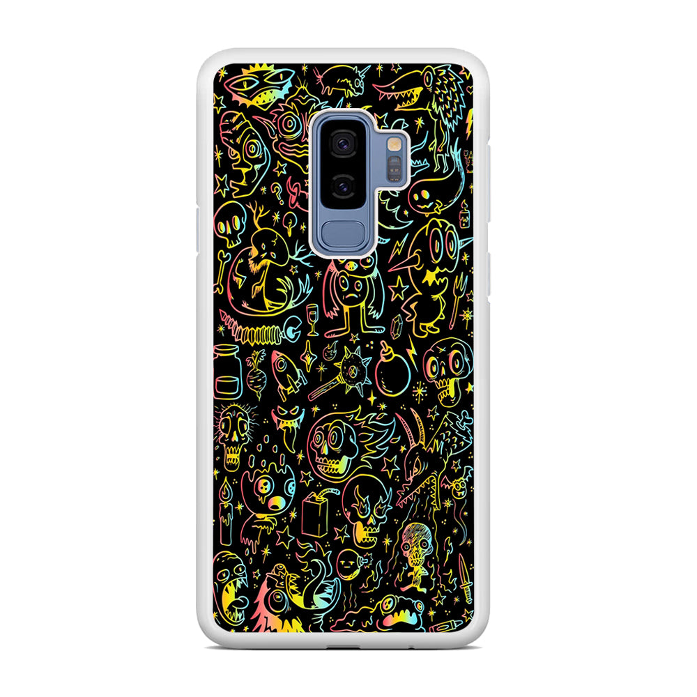 Doodle Monsters Black Samsung Galaxy S9 Plus Case