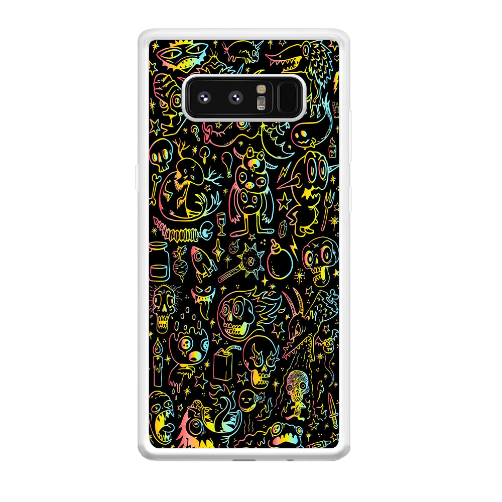 Doodle Monsters Black Samsung Galaxy Note 8 Case