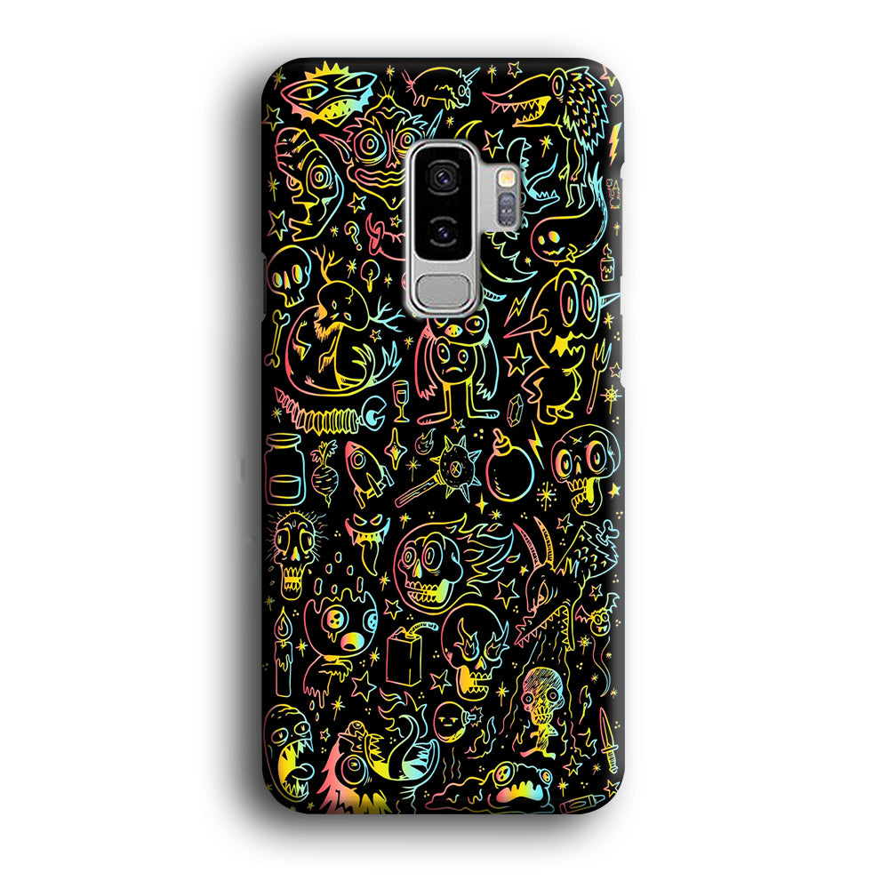 Doodle Monsters Black Samsung Galaxy S9 Plus Case