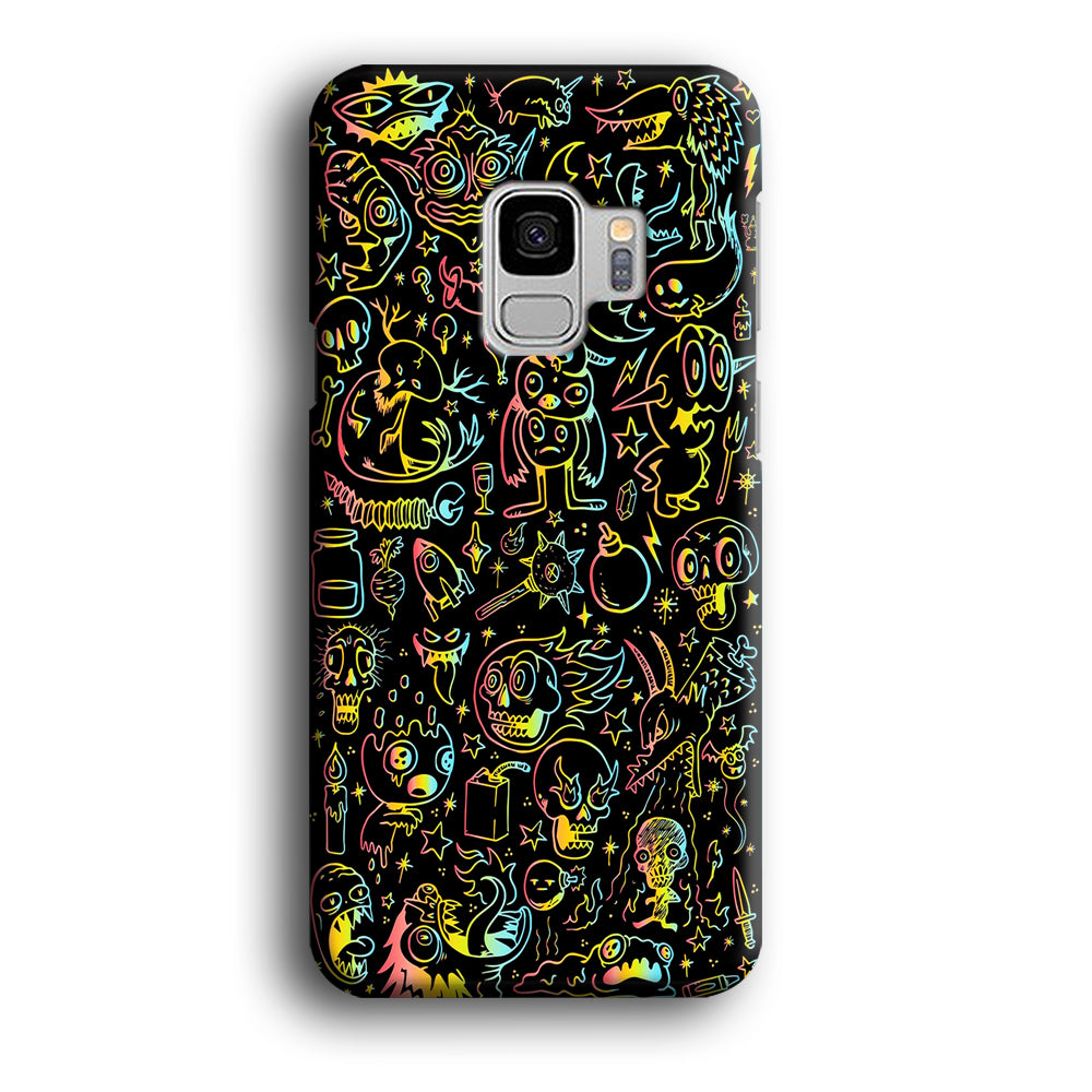 Doodle Monsters Black Samsung Galaxy S9 Case