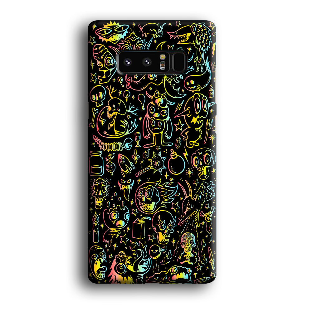 Doodle Monsters Black Samsung Galaxy Note 8 Case