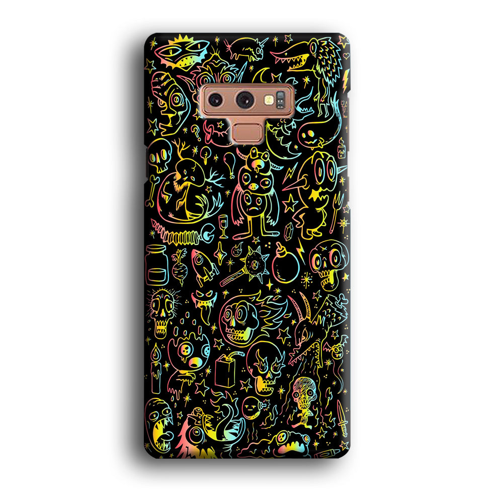 Doodle Monsters Black Samsung Galaxy Note 9 Case