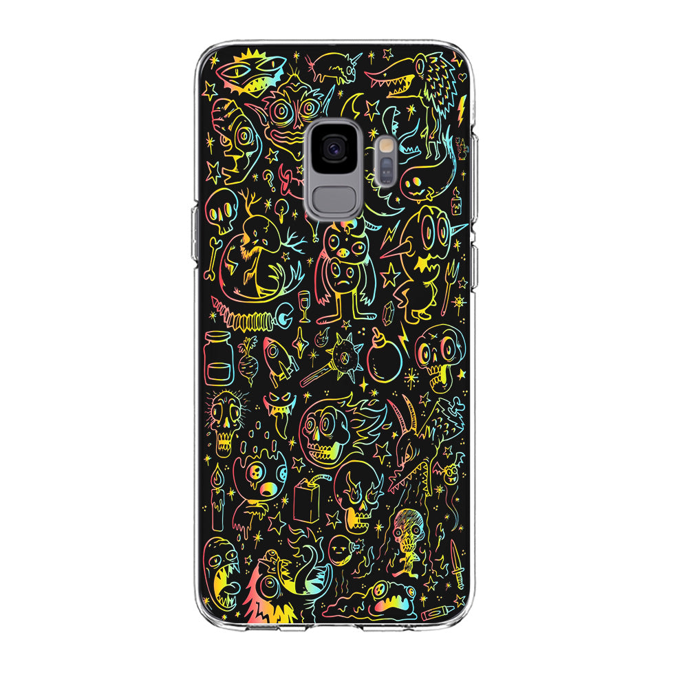 Doodle Monsters Black Samsung Galaxy S9 Case