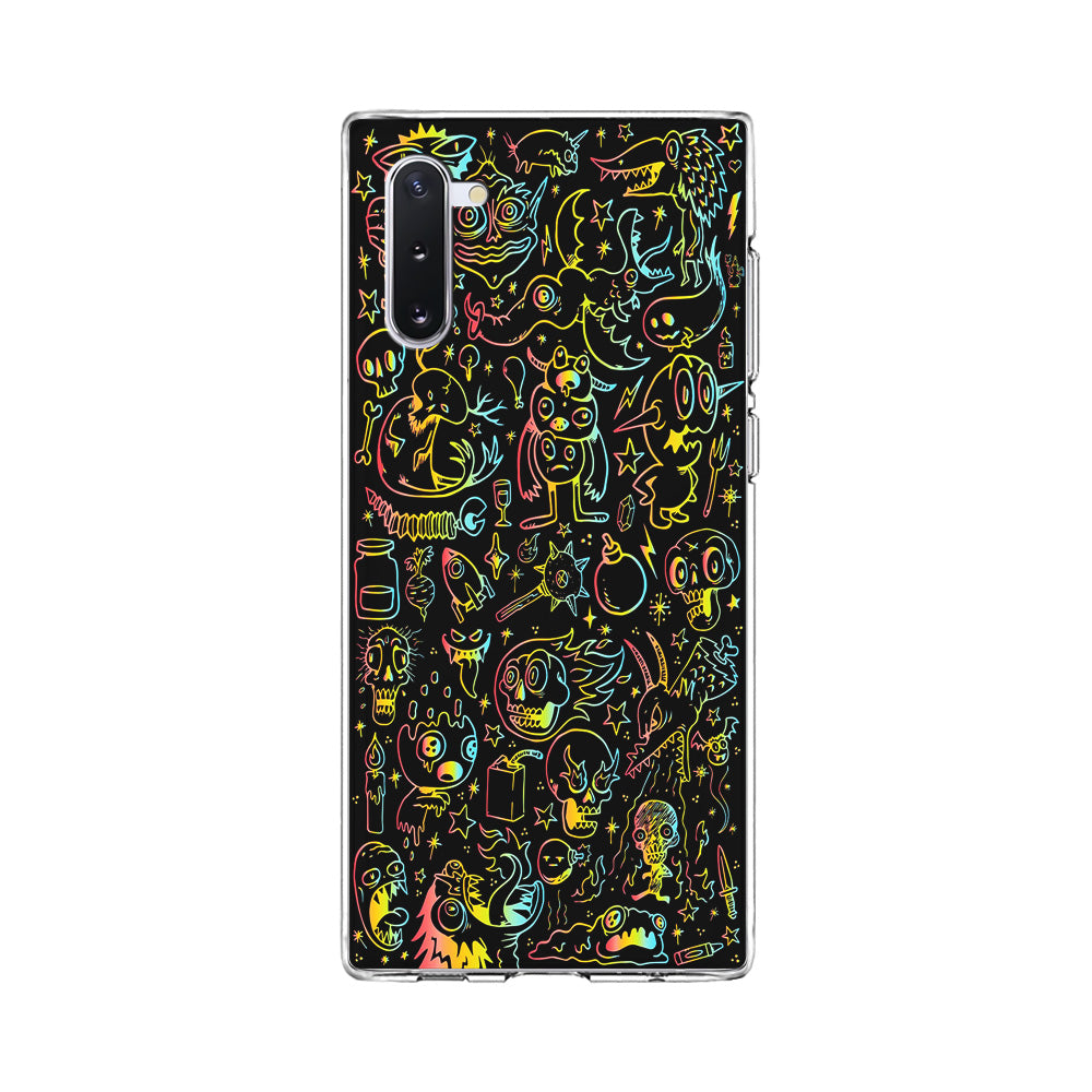 Doodle Monsters Black Samsung Galaxy Note 10 Case