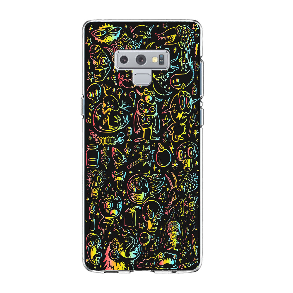 Doodle Monsters Black Samsung Galaxy Note 9 Case