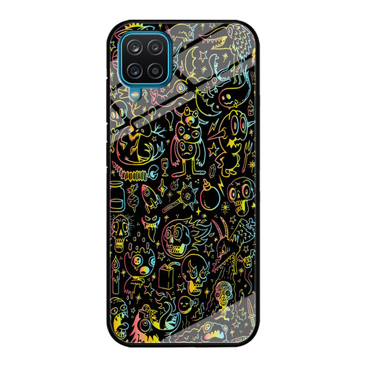 Doodle Monsters Black Samsung Galaxy A12 Case