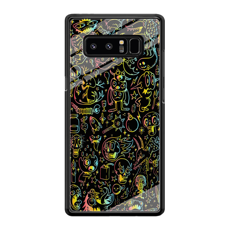 Doodle Monsters Black Samsung Galaxy Note 8 Case