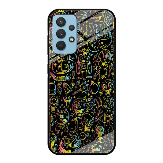 Doodle Monsters Black Samsung Galaxy A32 Case