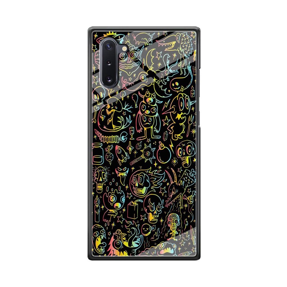 Doodle Monsters Black Samsung Galaxy Note 10 Case