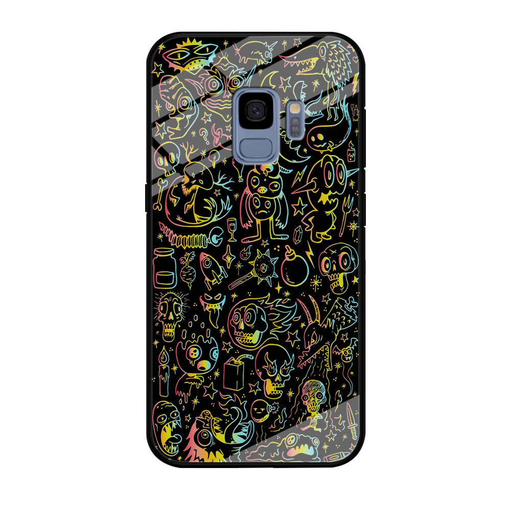 Doodle Monsters Black Samsung Galaxy S9 Case