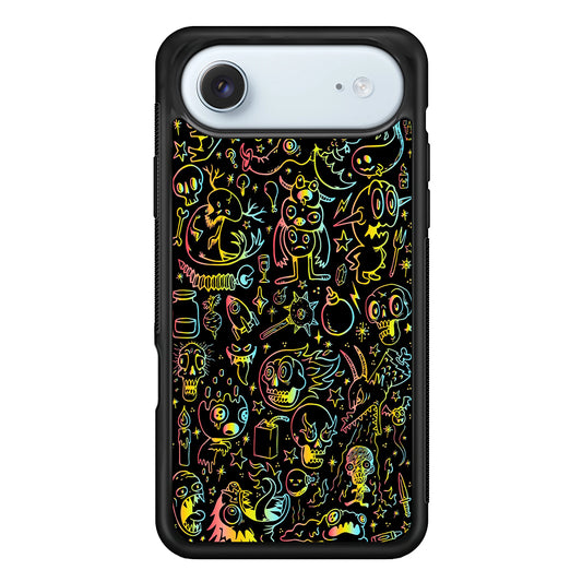 Doodle Monsters Black iPhone 17 Air Case - Altracase