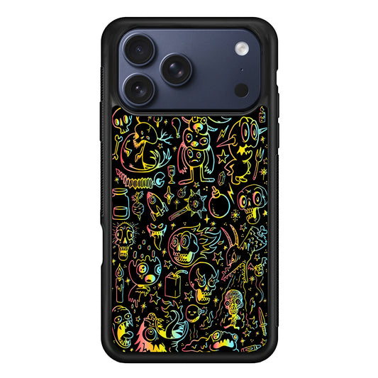 Doodle Monsters Black iPhone 17 Pro Case - Altracase