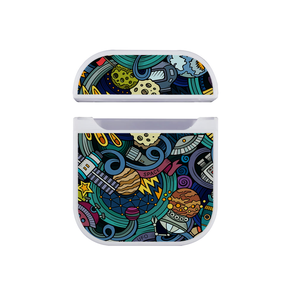 Doodle Space UFO Apple AirPods Case-AirPod Case-White-Altracase