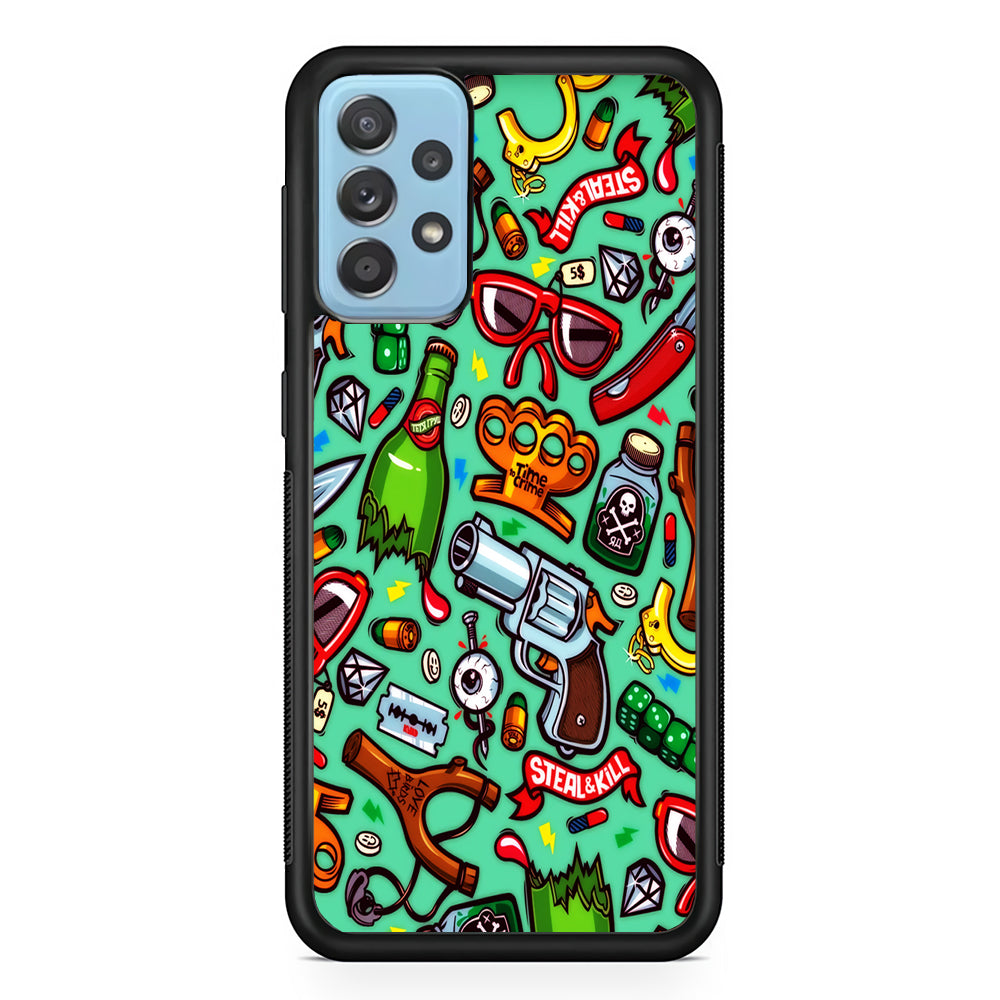 Doodle Sticker Bomb Samsung Galaxy A72 Case