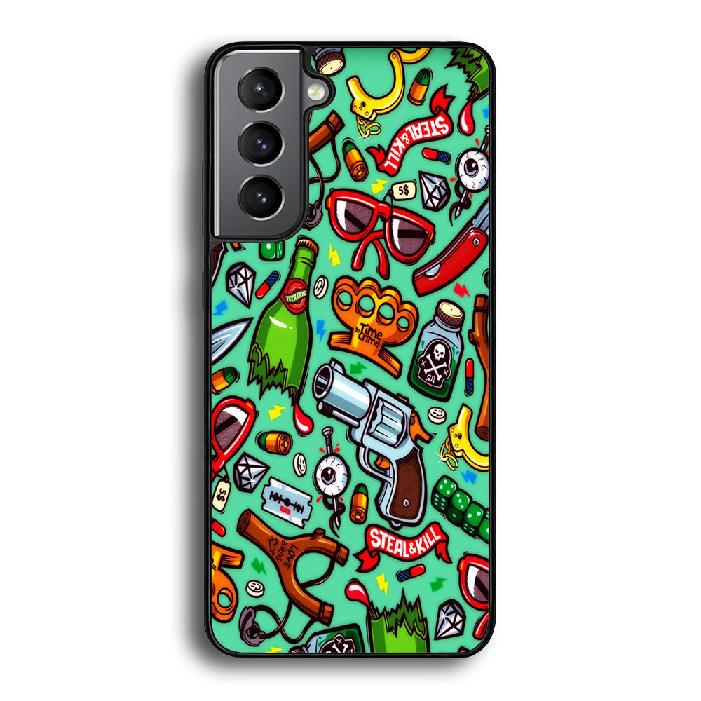 Doodle Sticker Bomb Samsung Galaxy S24 Case