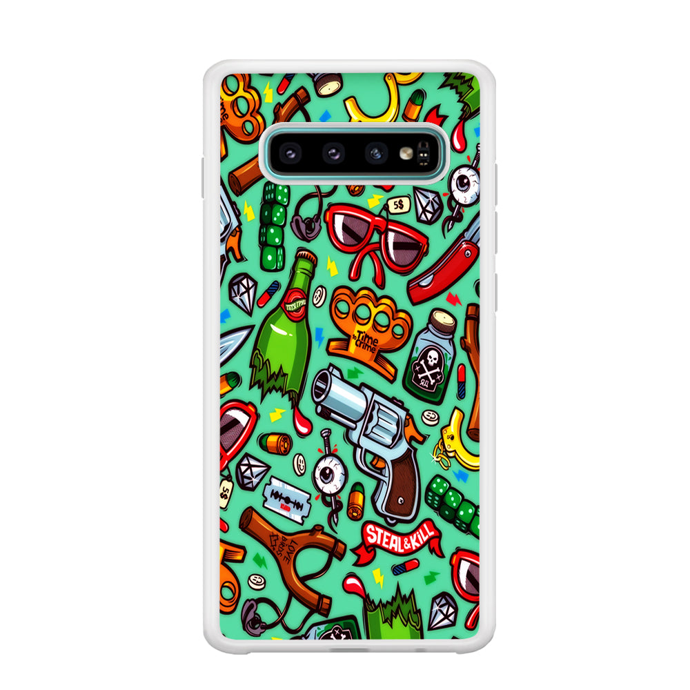 Doodle Sticker Bomb Samsung Galaxy S10 Case