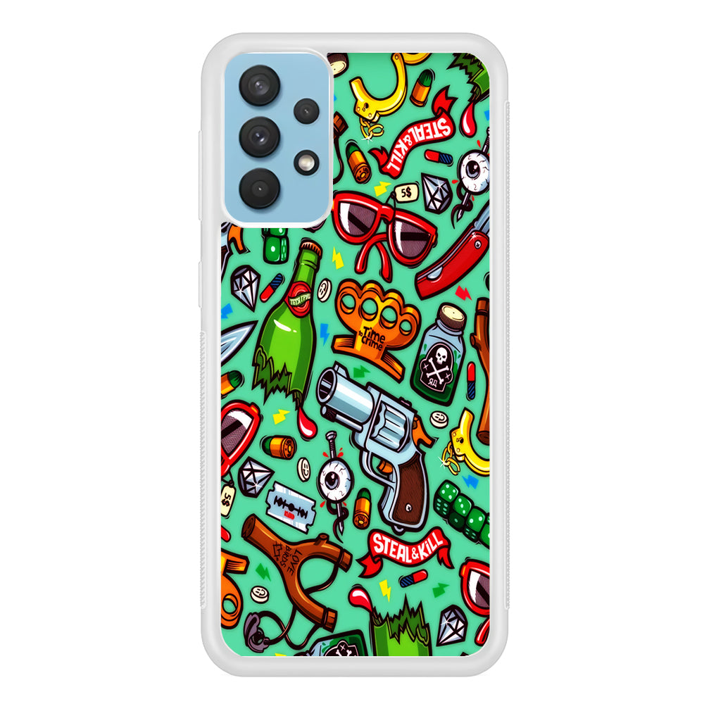 Doodle Sticker Bomb Samsung Galaxy A32 Case