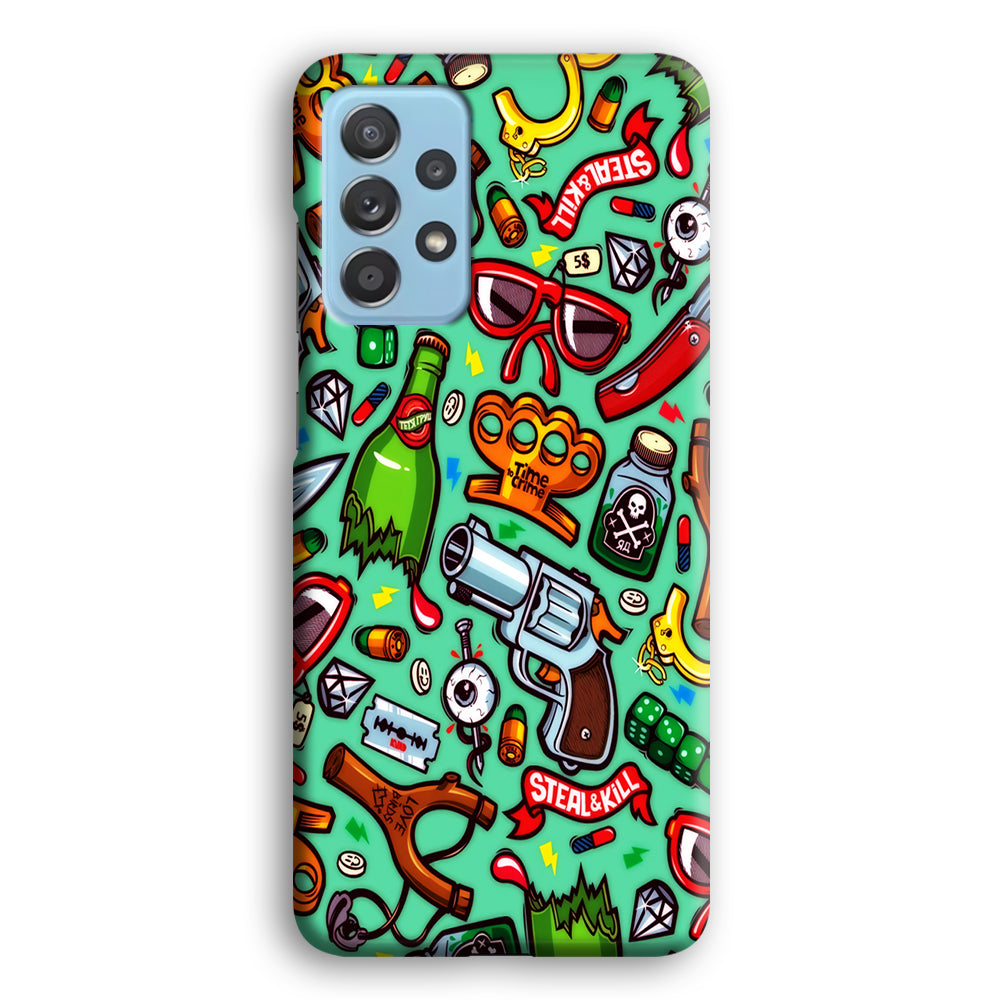 Doodle Sticker Bomd Samsung Galaxy A52 Case