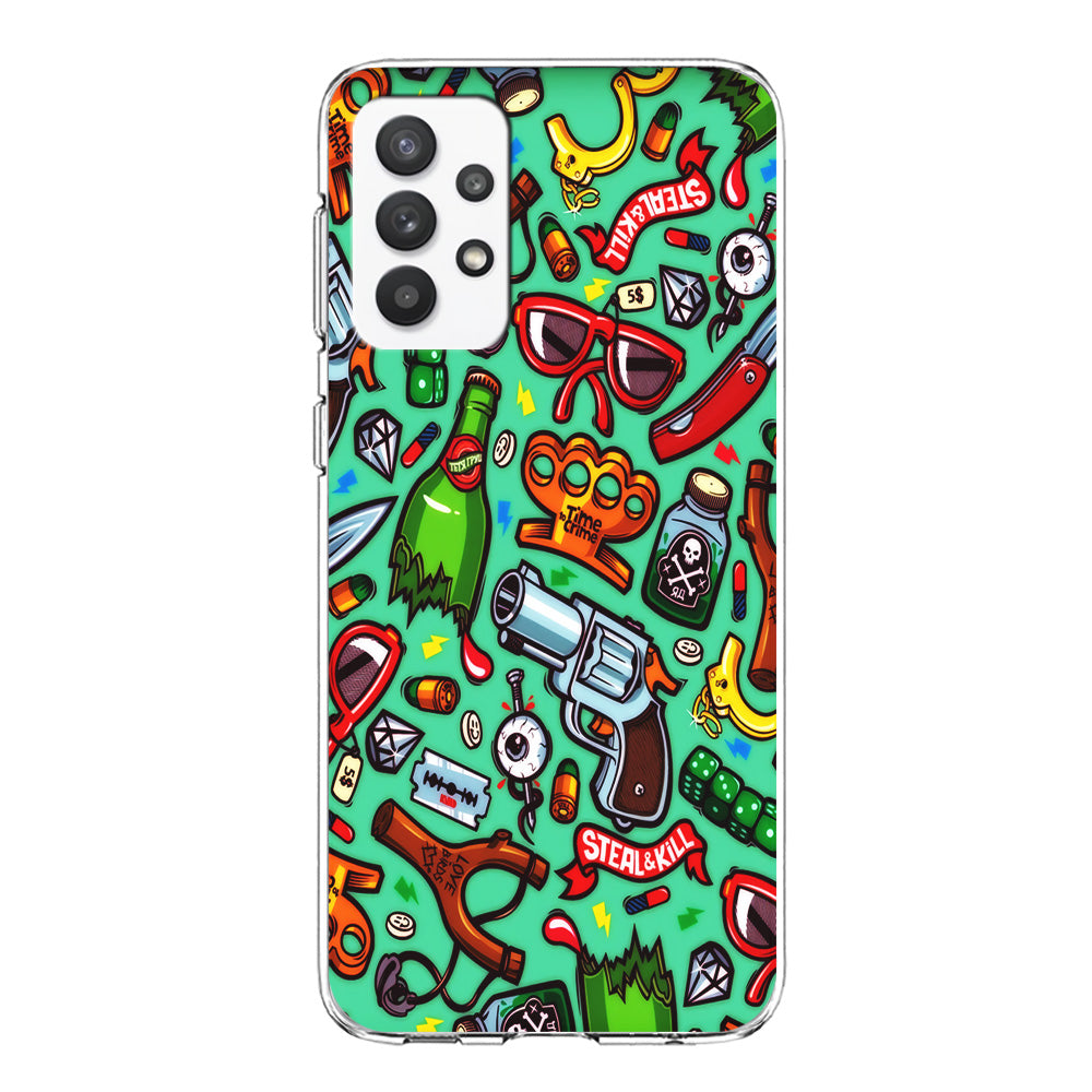 Doodle Sticker Bomb Samsung Galaxy A32 Case