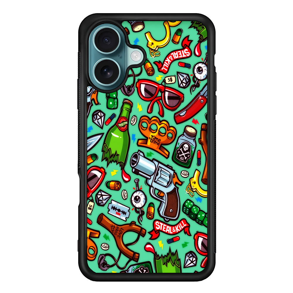 Doodle Sticker Bomb iPhone 16 Case - Altracase