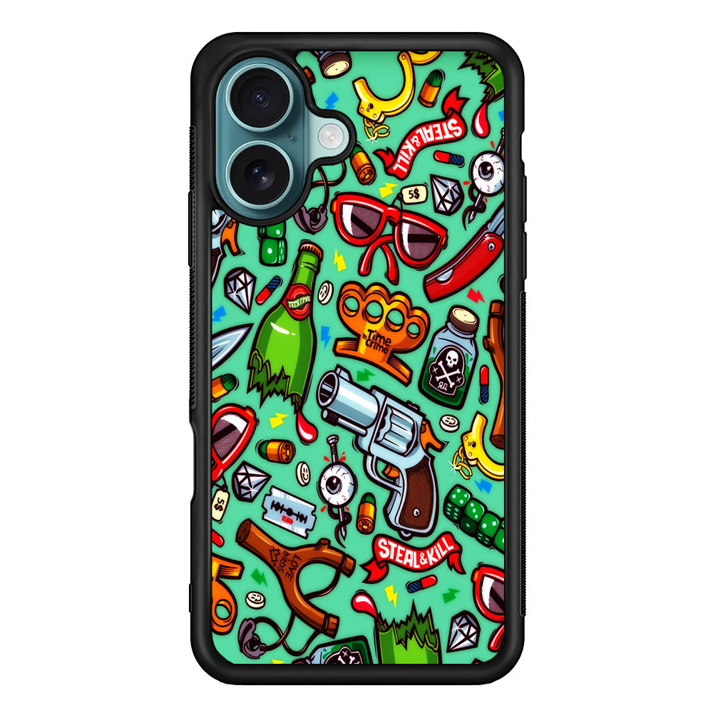 Doodle Sticker Bomb iPhone 16 Plus Case - Altracase