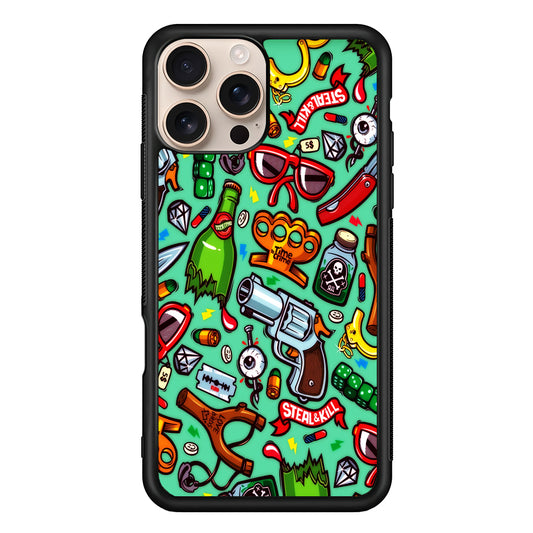 Doodle Sticker Bomb iPhone 16 Pro Case - Altracase