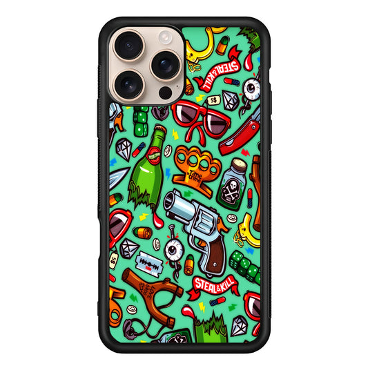 Doodle Sticker Bomb iPhone 16 Pro Max Case - Altracase