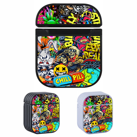 Doodle Street Chaos Collage Apple AirPods Case-AirPod Case-Altracase