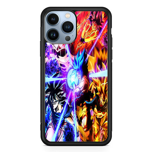 Dragon Ball Super Saiyan Kamehameha iPhone 14 Pro Max Case-Phone Case-Rubber Black (2D Case)-Altracase