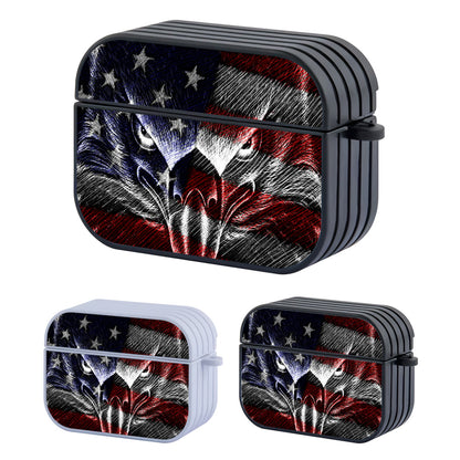 Eagle American Flag Logo Hard Plastic Case Cover For Apple Airpods Pro