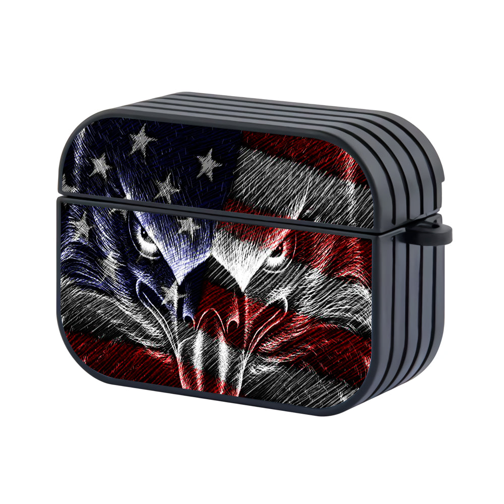 Eagle American Flag Logo Hard Plastic Case Cover For Apple Airpods Pro