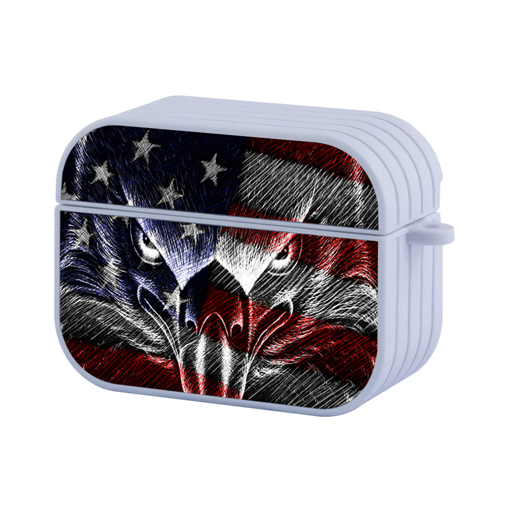 Eagle American Flag Logo Hard Plastic Case Cover For Apple Airpods Pro