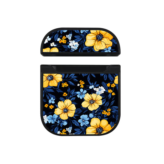 Elegant Blue and Yellow Flowers Apple AirPods Case - Altracase