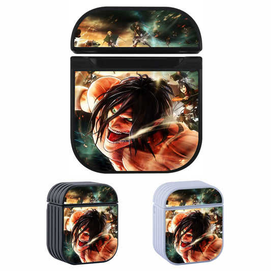 Eren Fighting Attack on Titan Hard Plastic Case Cover For Apple Airpods