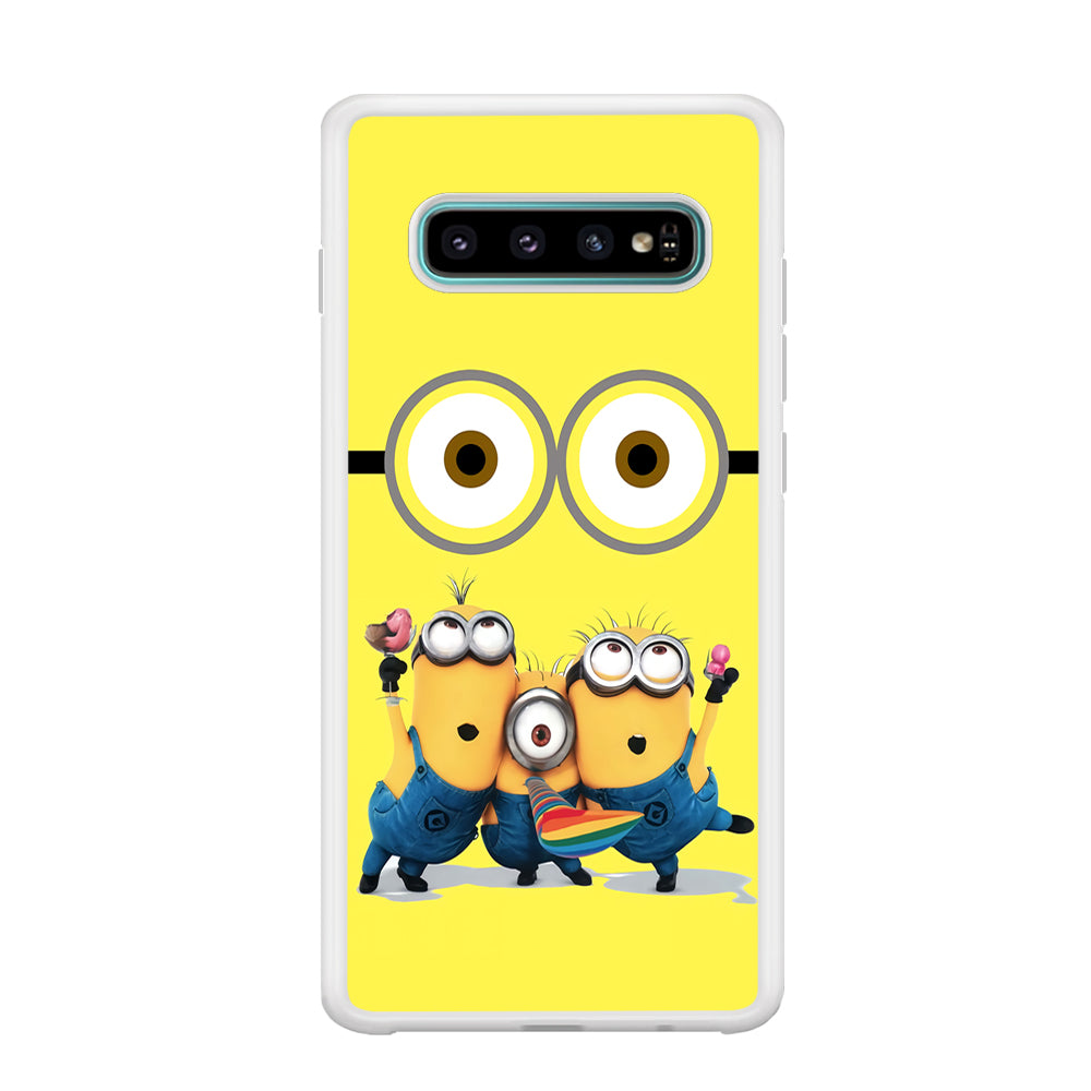 Eyes and Three Minions Samsung Galaxy S10 Case