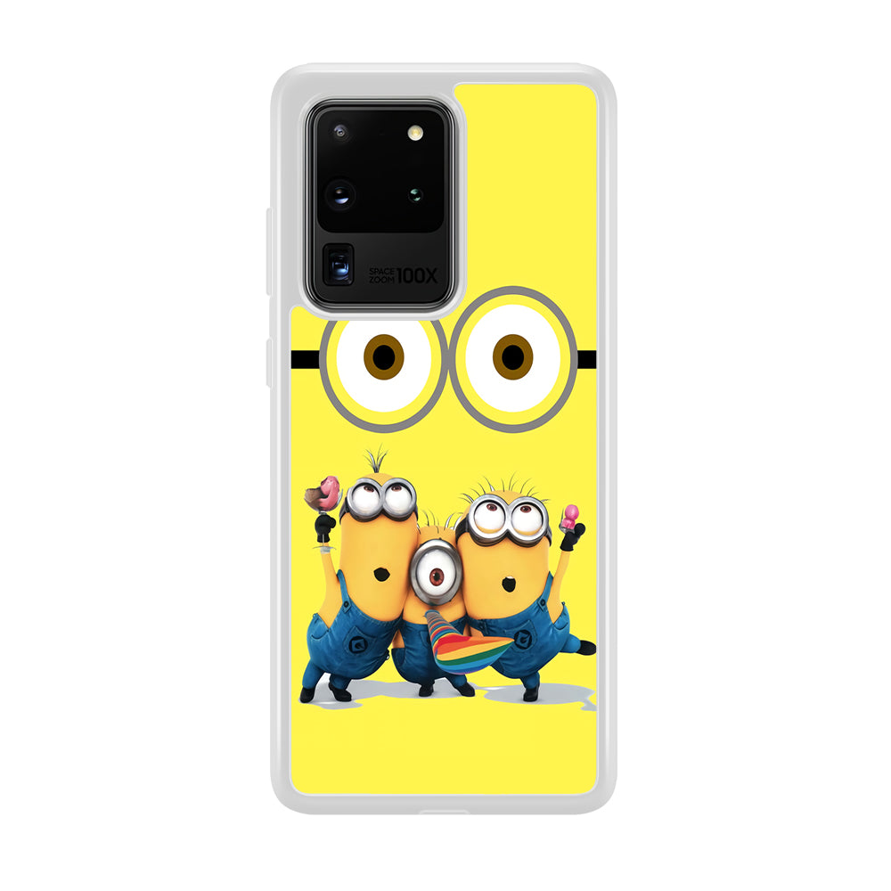 Eyes and Three Minions Samsung Galaxy S20 Ultra Case