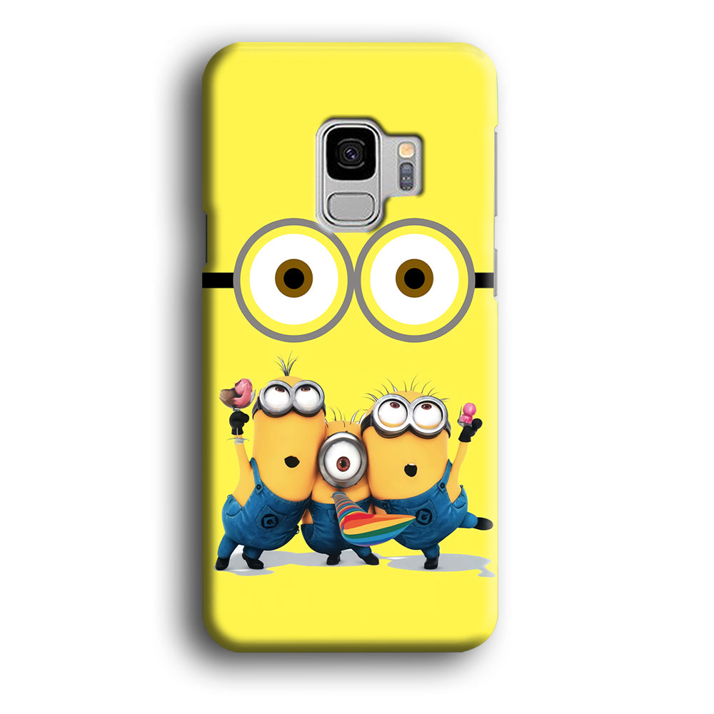 Eyes and Three Minions Samsung Galaxy S9 Case