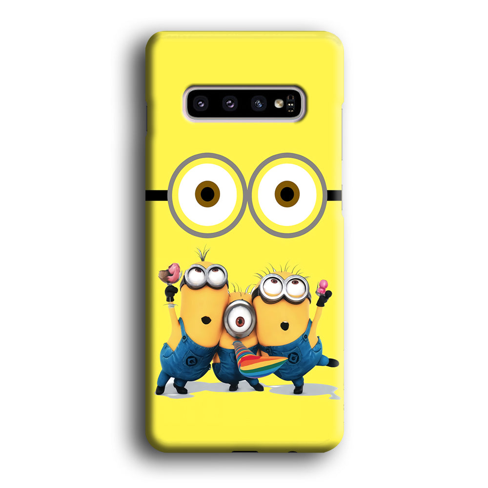 Eyes and Three Minions Samsung Galaxy S10 Case