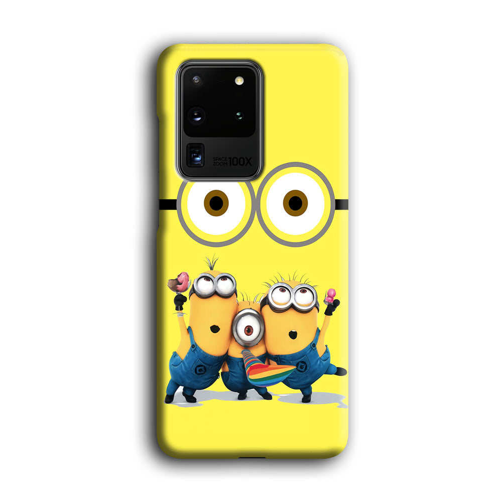 Eyes and Three Minions Samsung Galaxy S20 Ultra Case