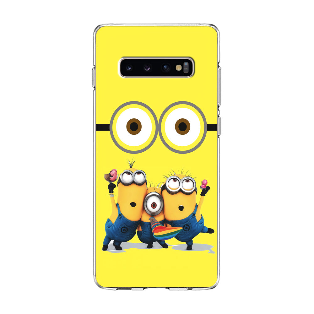 Eyes and Three Minions Samsung Galaxy S10 Case