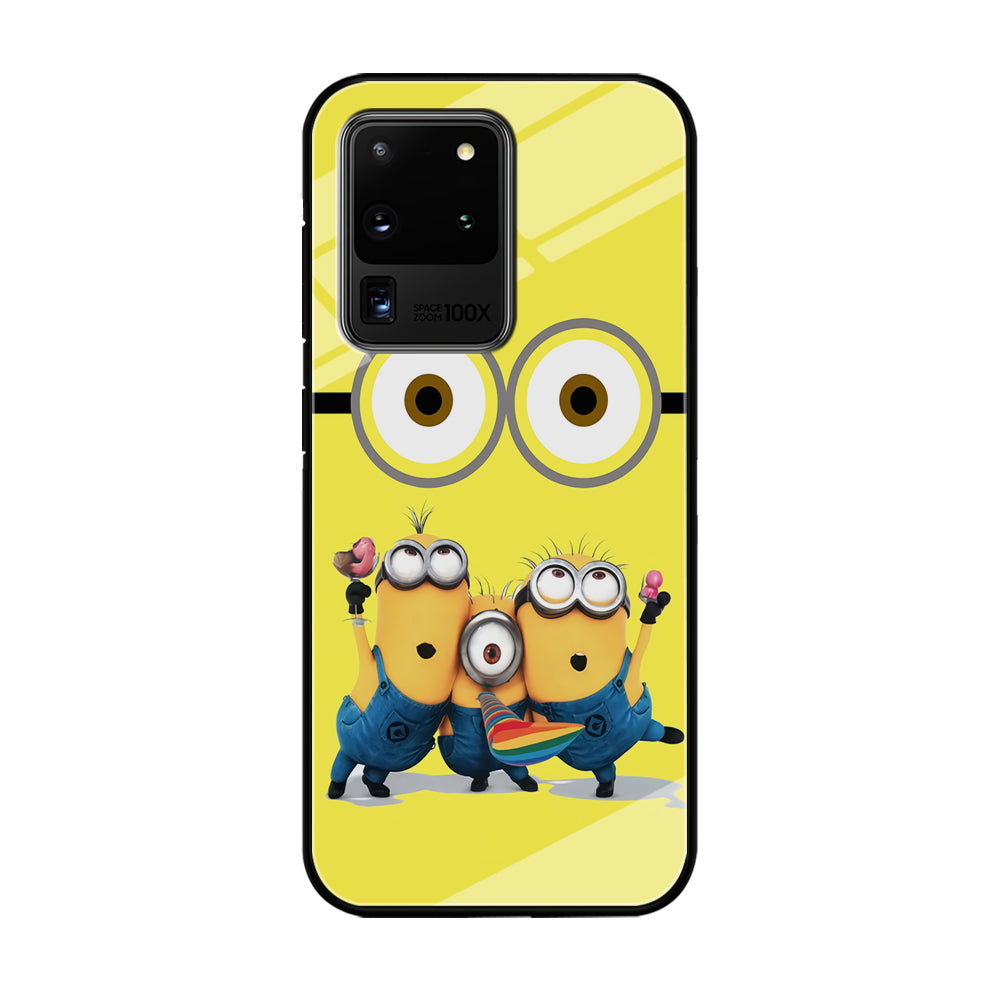 Eyes and Three Minions Samsung Galaxy S20 Ultra Case