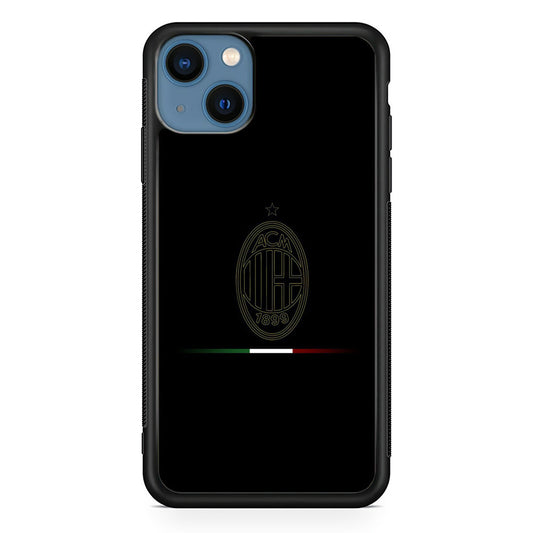 FB AC Milan iPhone 14 Plus Case-Phone Case-Rubber Black (2D Case)-Altracase