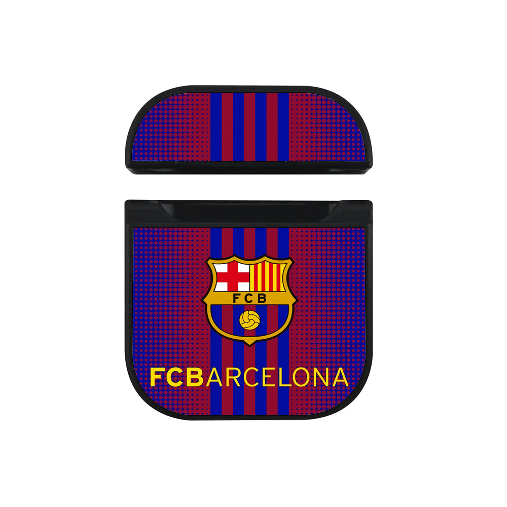 FC Barcelona Logo Dot Stripe Apple AirPods Case-AirPod Case-Black-Altracase