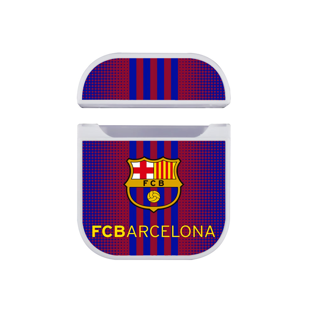 FC Barcelona Logo Dot Stripe Apple AirPods Case-AirPod Case-White-Altracase