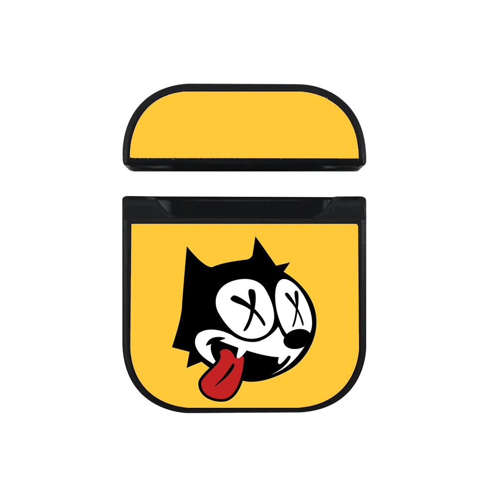 Felix The Cat Cartoon Head Apple AirPods Case-AirPod Case-Black-Altracase