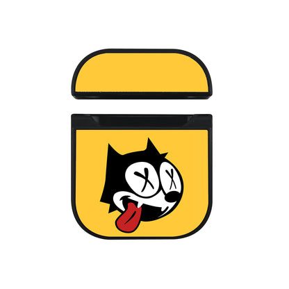 Felix The Cat Cartoon Head Apple AirPods Case-AirPod Case-Black-Altracase