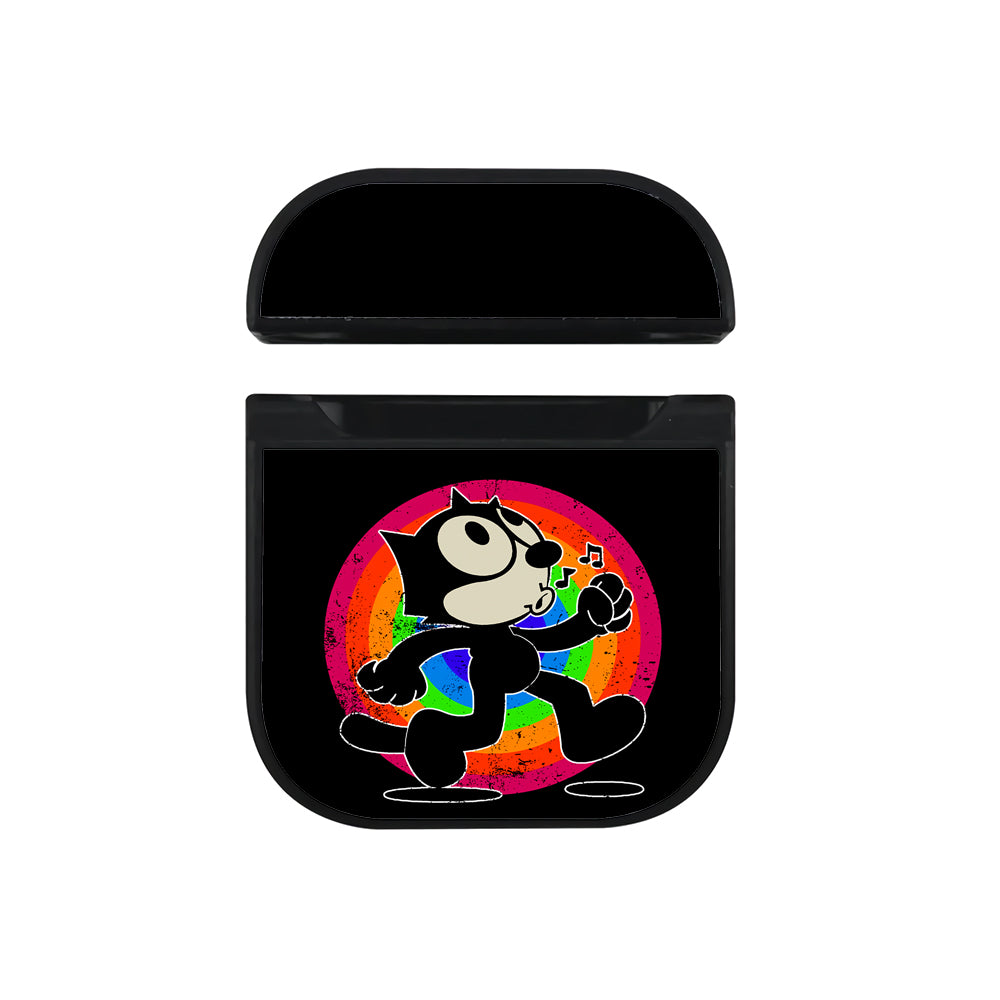 Felix The Cat Walks and Whistles Apple AirPods Case-AirPod Case-Black-Altracase