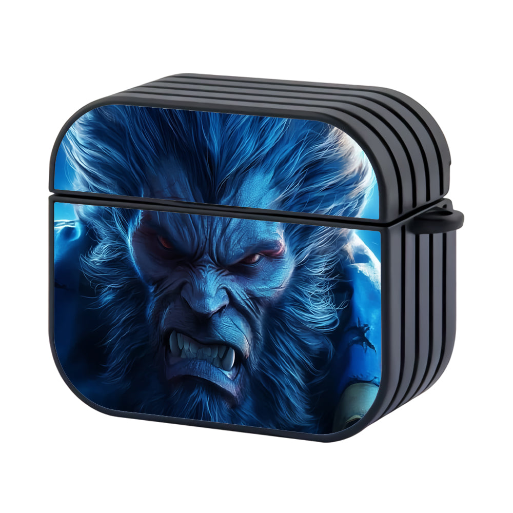 Furious Blue Beast Roaring in Rage Apple Airpods 3 Case - Altracase